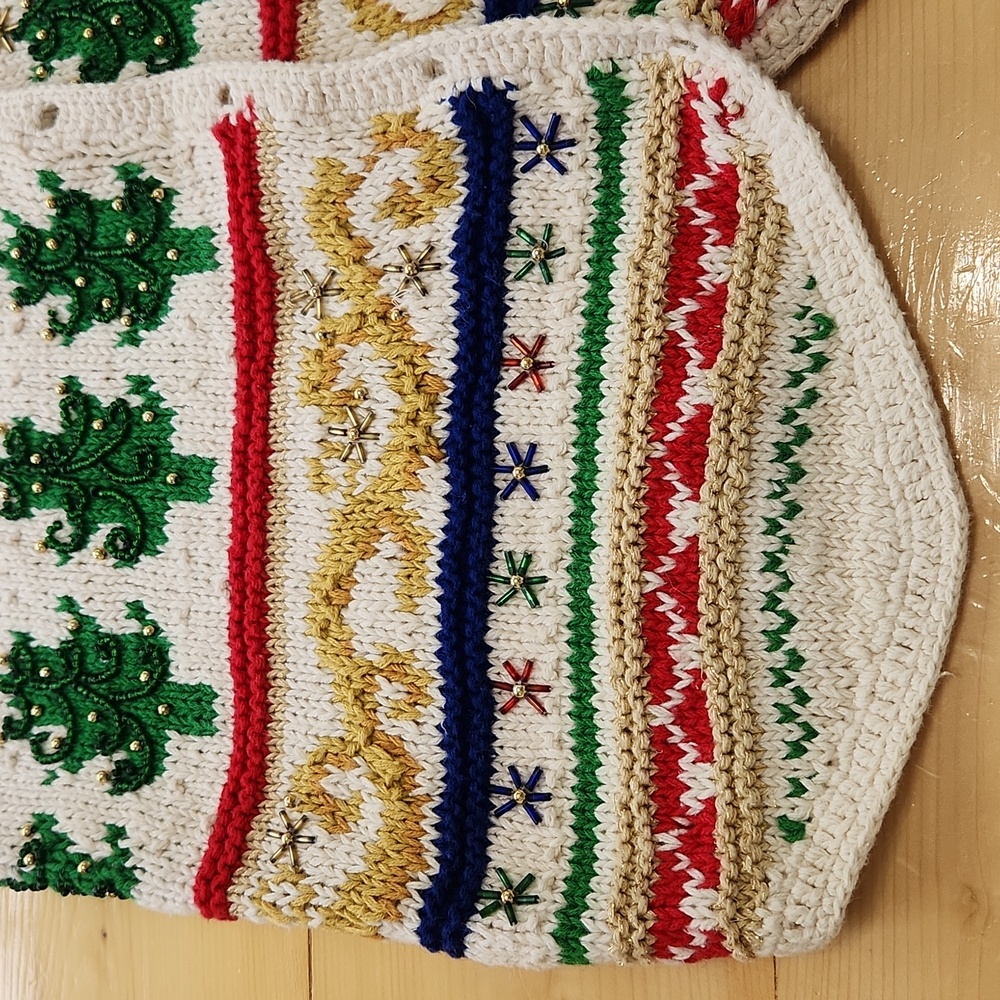 N.E.K. Vintage Christmas Holiday Knit Beaded Vest Womens Sz S - Picture 15 of 16
